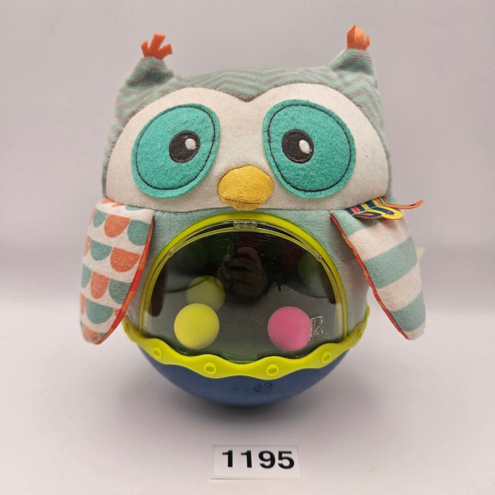 B TOYS OWL BE BACK PLUSH LIGHT-UP MUSIC SOUND ROLY POLY DEVELOPMENTAL